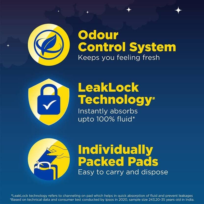 Image of STAYFREE Dry-Max All Night Ultra-Dry Extra Large With Wings XL-42+42+42+42 Pack Of Sanitary Pad (Pack of 168)