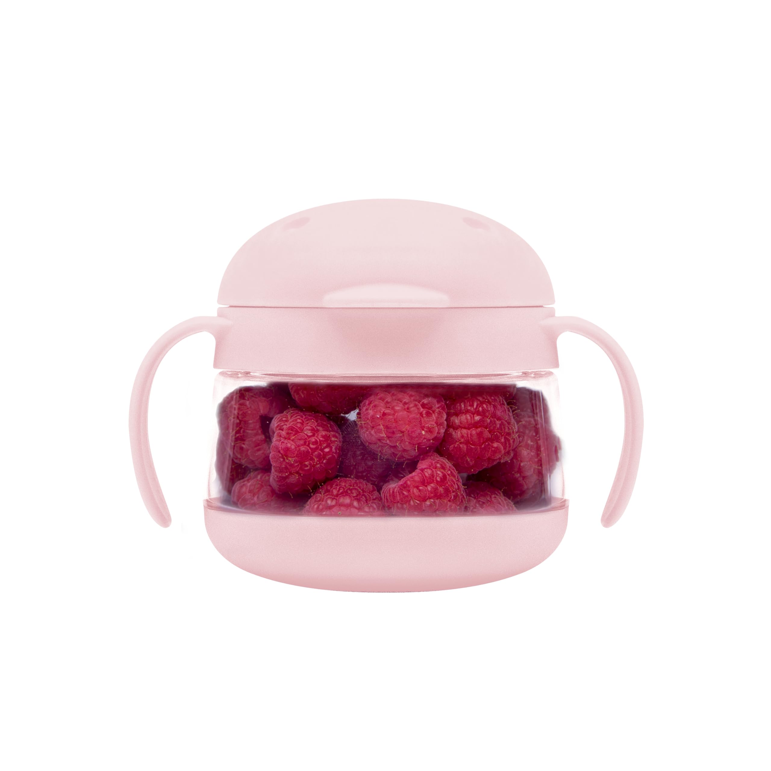 Ubbi Tweat No Spill Snack Box for Kids, BPA-Free, On The Go No Mess Snacks, Must Have Toddler Travel Accessories, Toddler Snack Container with Handles, Blush Pink