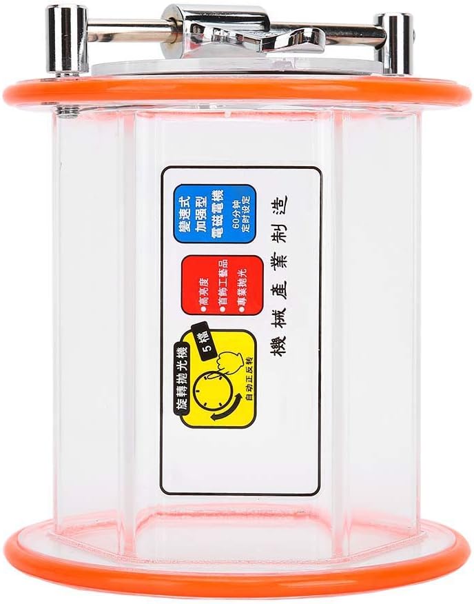 Jewelry Polisher Glass Rotational Mini Polisher Tumbler Bucket High Efficiency Jewelry Polishing Bucket for Jewelry Makers & Timing Polishing, Washable (KT6808)