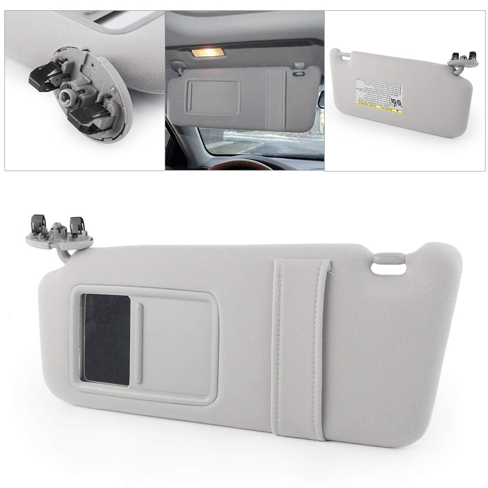 GZYF Automotive Sun Protection Visors, Left Driver Side Sun Visor for 2007 2008 2009 2010 2011 for Toyota Camry Without Sunroof and Light,Gray