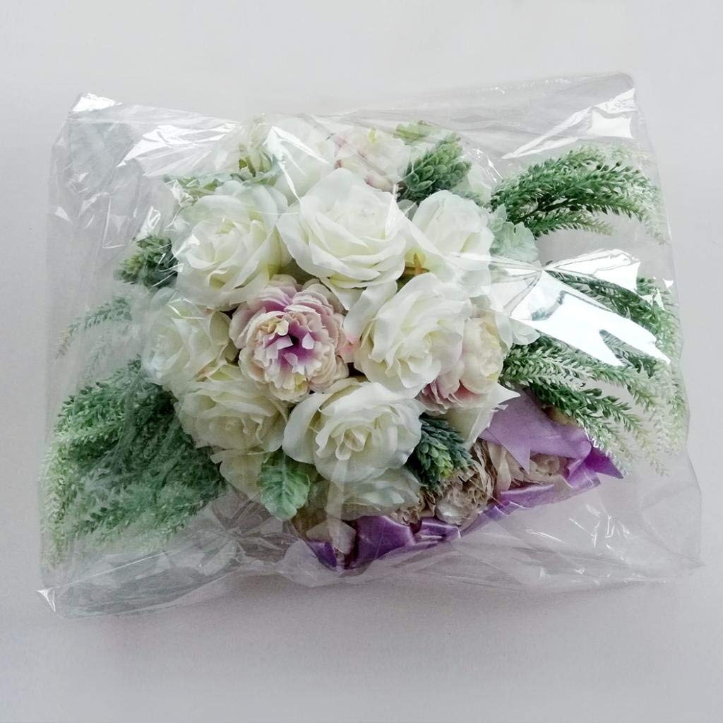 Set mit 12 Stück Kunstblumen, Seide mit Schleifenband, Schmetterling, Dekoration für Auto, Hochzeit – Rot