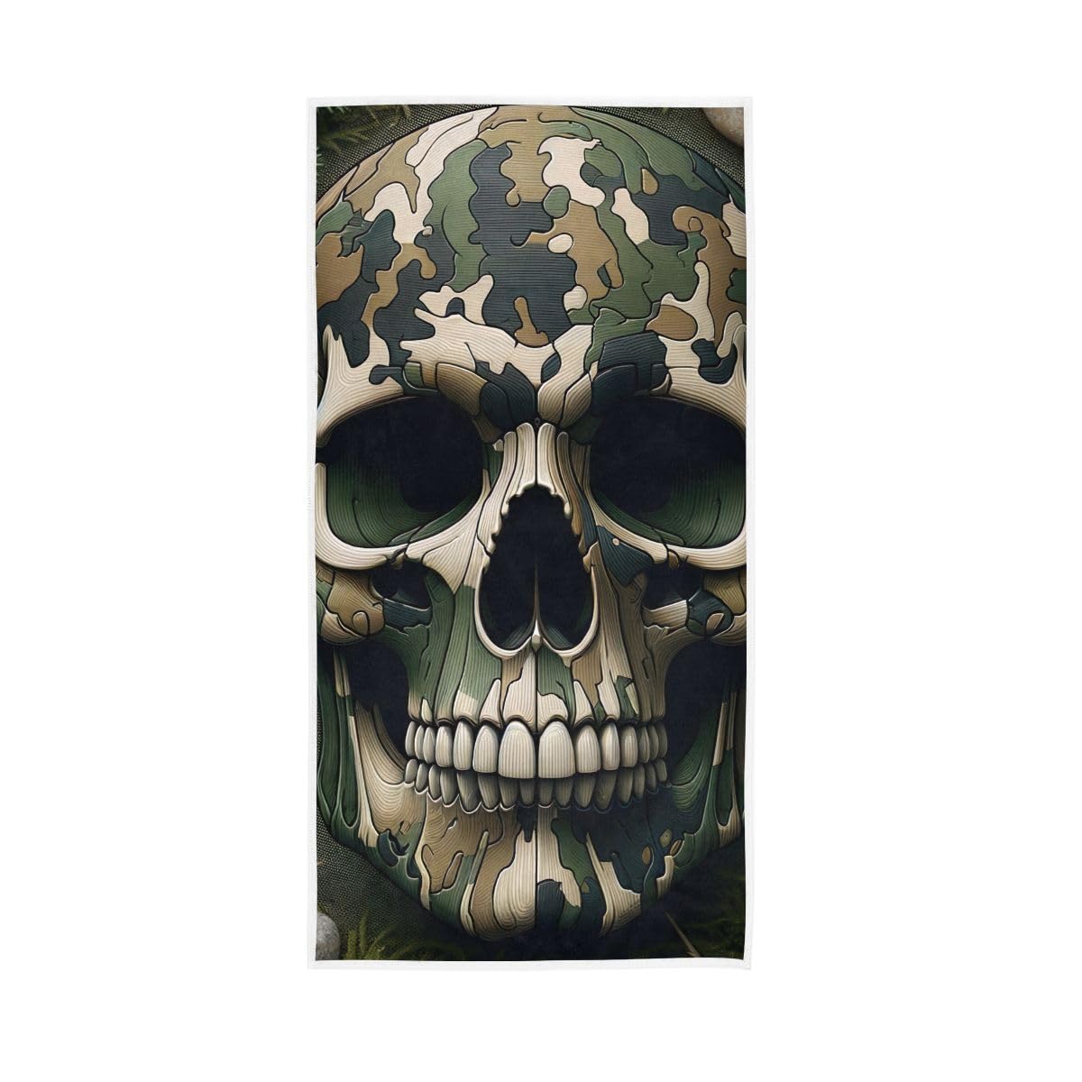 LSRCPD Camouflage Skull Hand Towels Bathroom, Hand Towels for Bathroom, Shower, Hotel, Spa 15 x 30 Inches