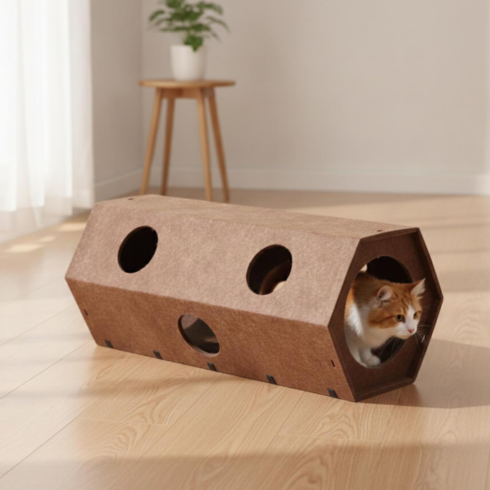 Tunnel pour Chat avec Ouvertures, 60 30 30cm