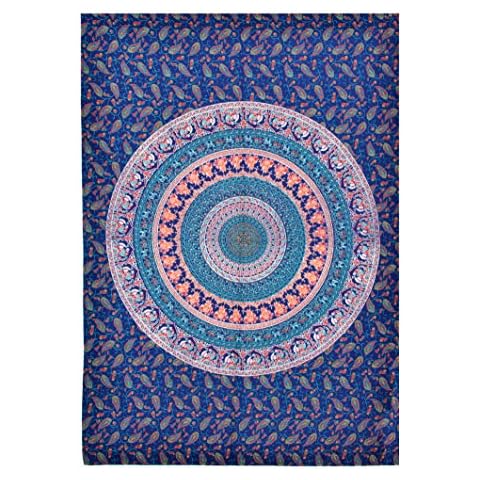 Indian Hippie Bohemian Psychedelic Peacock Mandala Wall Hanging Poster Tapestry Dorm Decor Throw Wall Sticker House Gift Cover