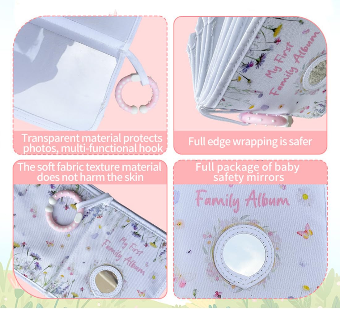 Baby Photo Album Soft Cloth Book, SiumPklay Baby Memory Book with Mirror - Image 3