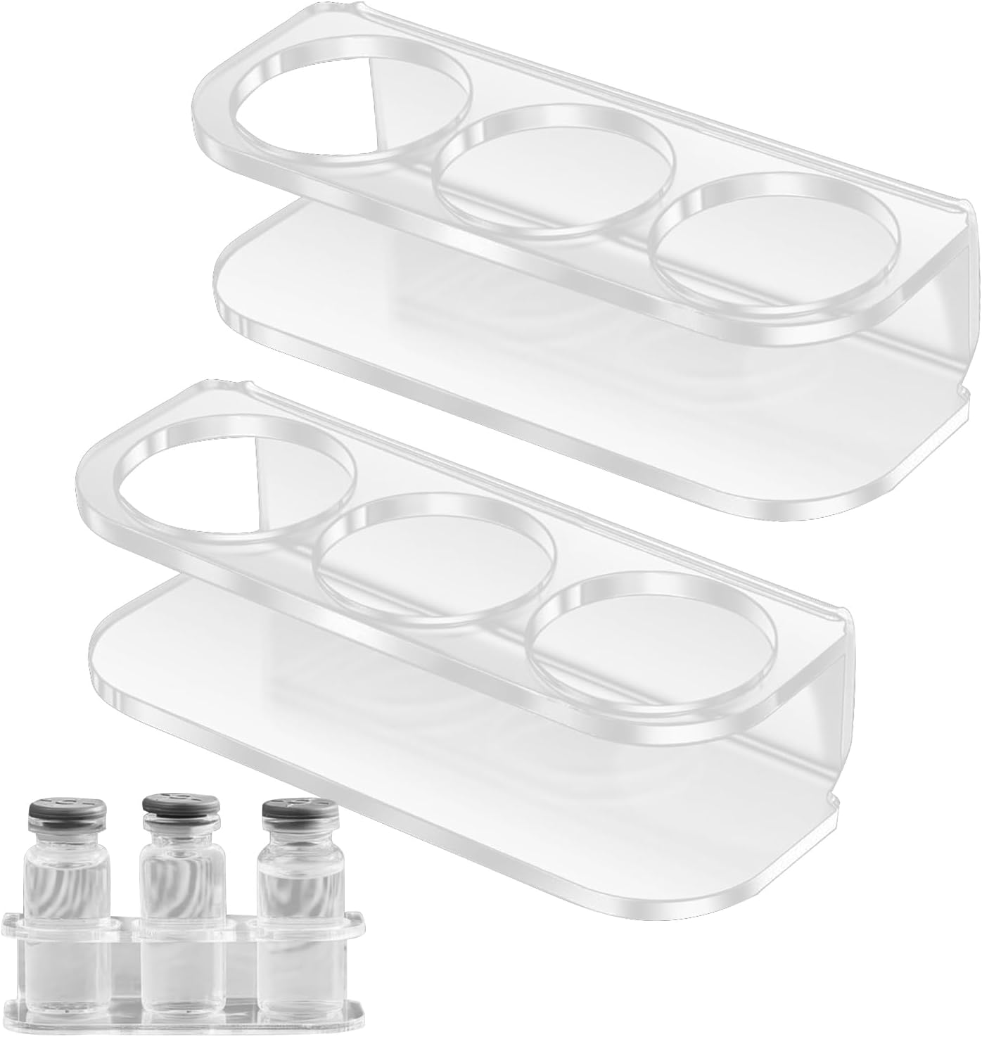 Peptide Storage Case,2 Piece Peptide Storage Case Fridge - Portable Organizer 3-Slot Container Wall-Mounted Reusable for Diabetic Medicine Travel Men Women
