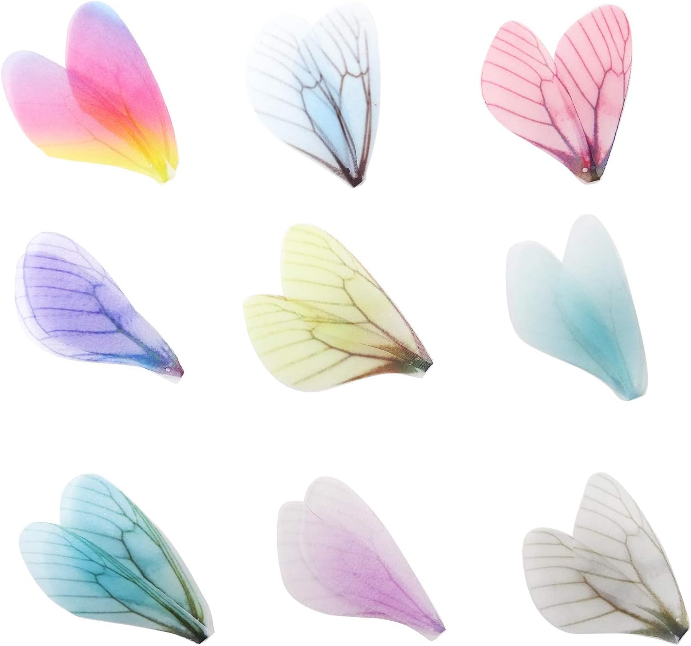 Honbay 100PCS Artificial Craft Dragonfly Wing Charms for Women Earring Pendant Jewelry Crafts Hair Clip Decoration (10 Color) - Image 4