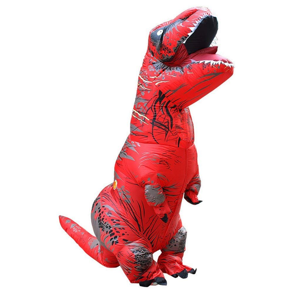 SAOMAIT-Rex Inflatable Dinosaur Costume Blow Up Fancy Funny Dress (Red)
