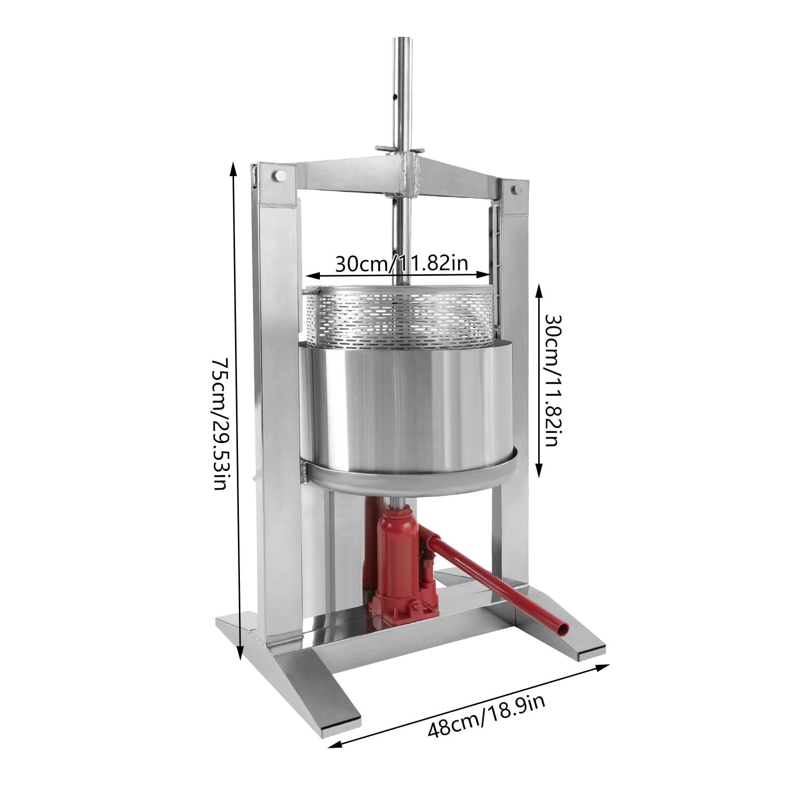 CUBELLIN 20 L/5.28 Gallon Manual Fruit Press Stainless Steel Press Extractor Detachable Wine Press Manual Juicer for Fruit Wines and Juices