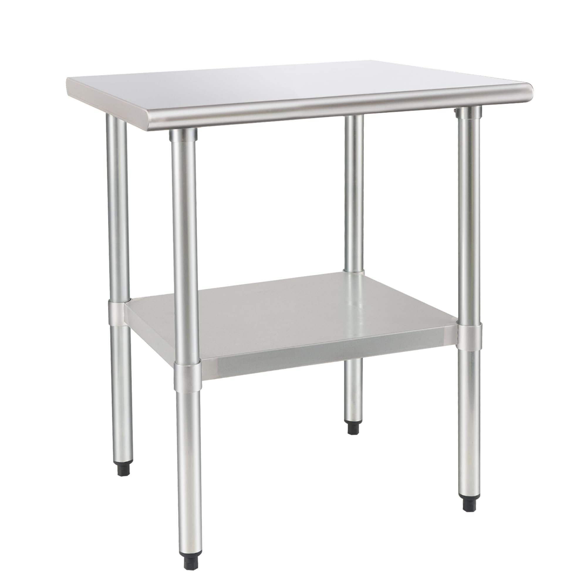 HARDURA Stainless Steel Table with Undershelf and Galvanized Legs Heavy Duty Commercial Food Preparation Work Tables for Restaurant Kitchen Home and Hotel, 61×91cm