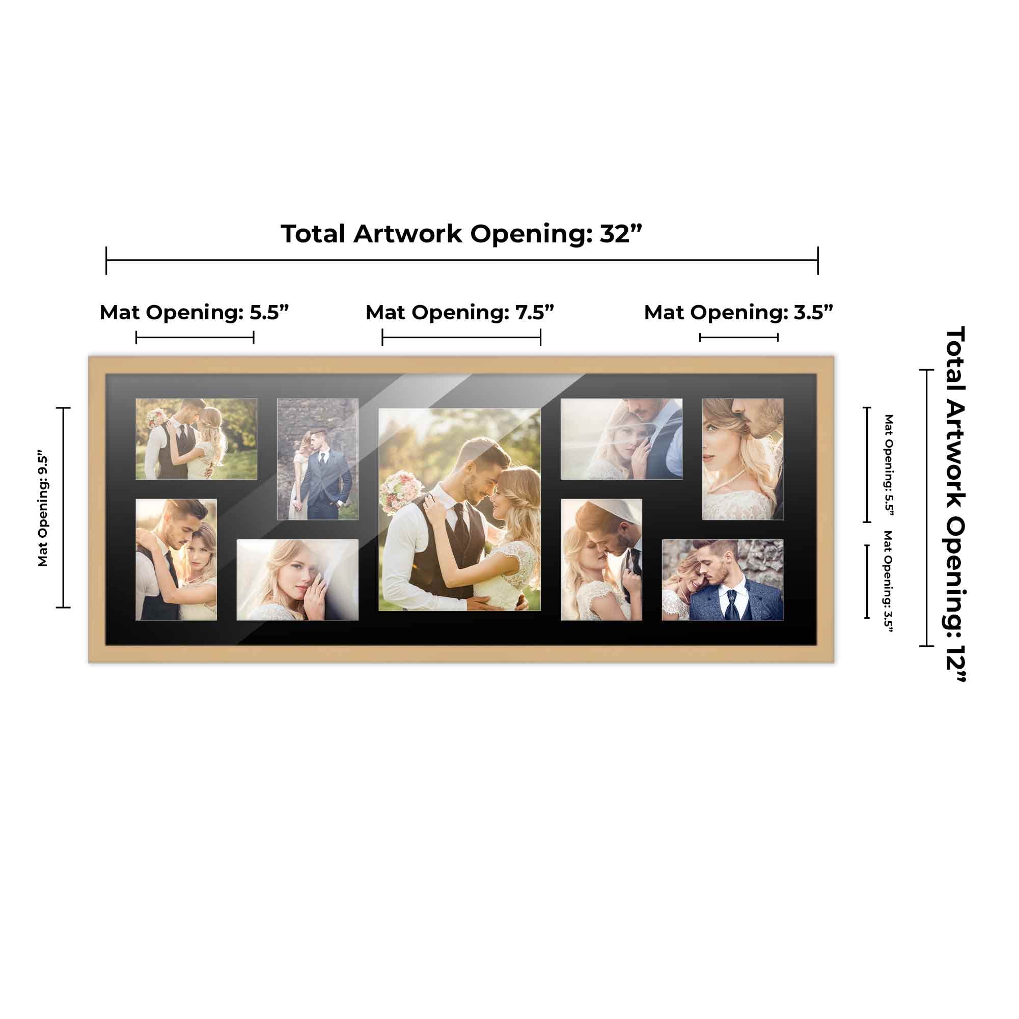 Amazon.co.jp: モダンなコラージュ写真フレーム 壁装飾 - 12x32