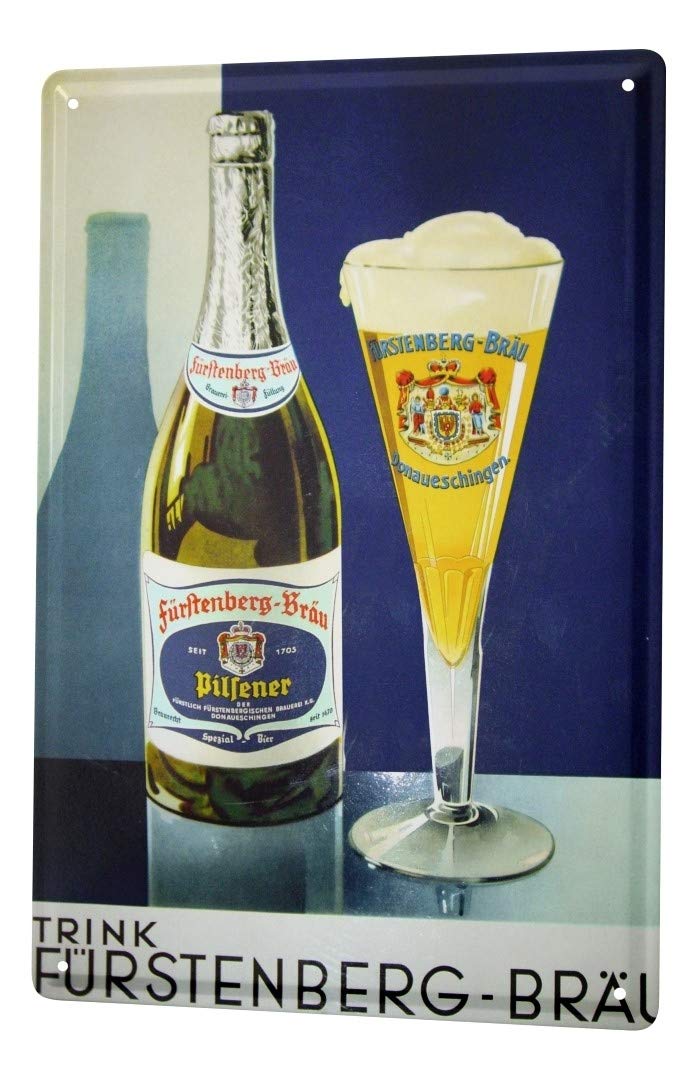 LEotiE SINCE 2004 Beer Tin Sign Metal Plate Poster Plaque Retro Deco Fürstenberg Retro Advertising Fun Party Room Wall Vintage Decoration 8X12