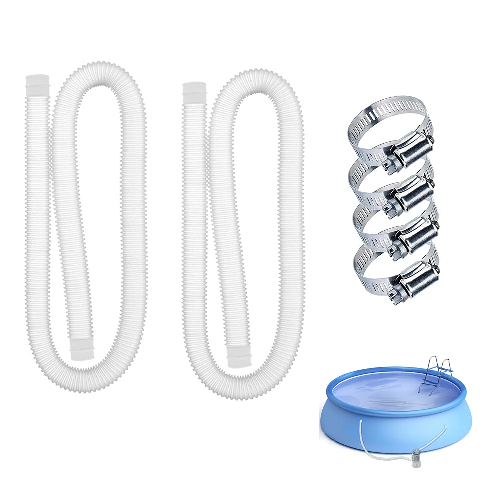 Taixinpower Swimming Pool Hose Replacement Hose for Above Ground Pools Accessory Pool Pump Replacement Hose 59x1.25 inch Easy to Install,Pool Filter Replacement Hose (2 hoses, 1.25*59 inch)