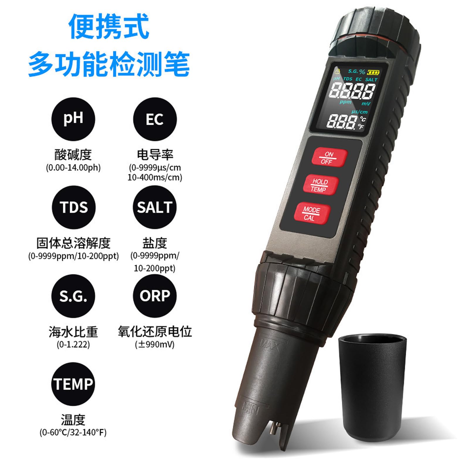 Parametro Acqua per Acquari di Acqua Salata Vasche Calde Misura Temperatura Acquario Tester Acqua