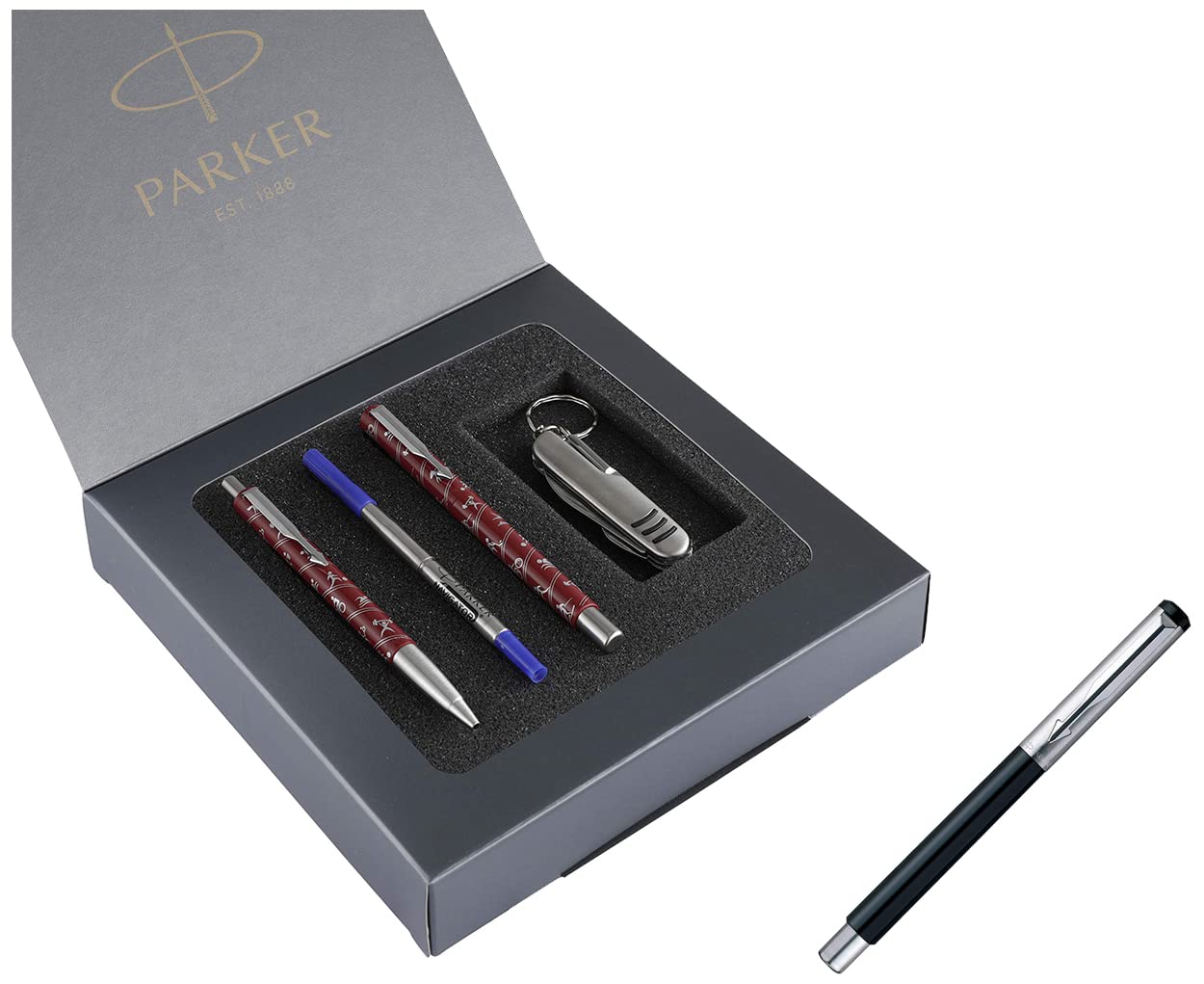 Parker Roller Ball Pen + Ball Pen with swiss knife (Ink Blue) Vector