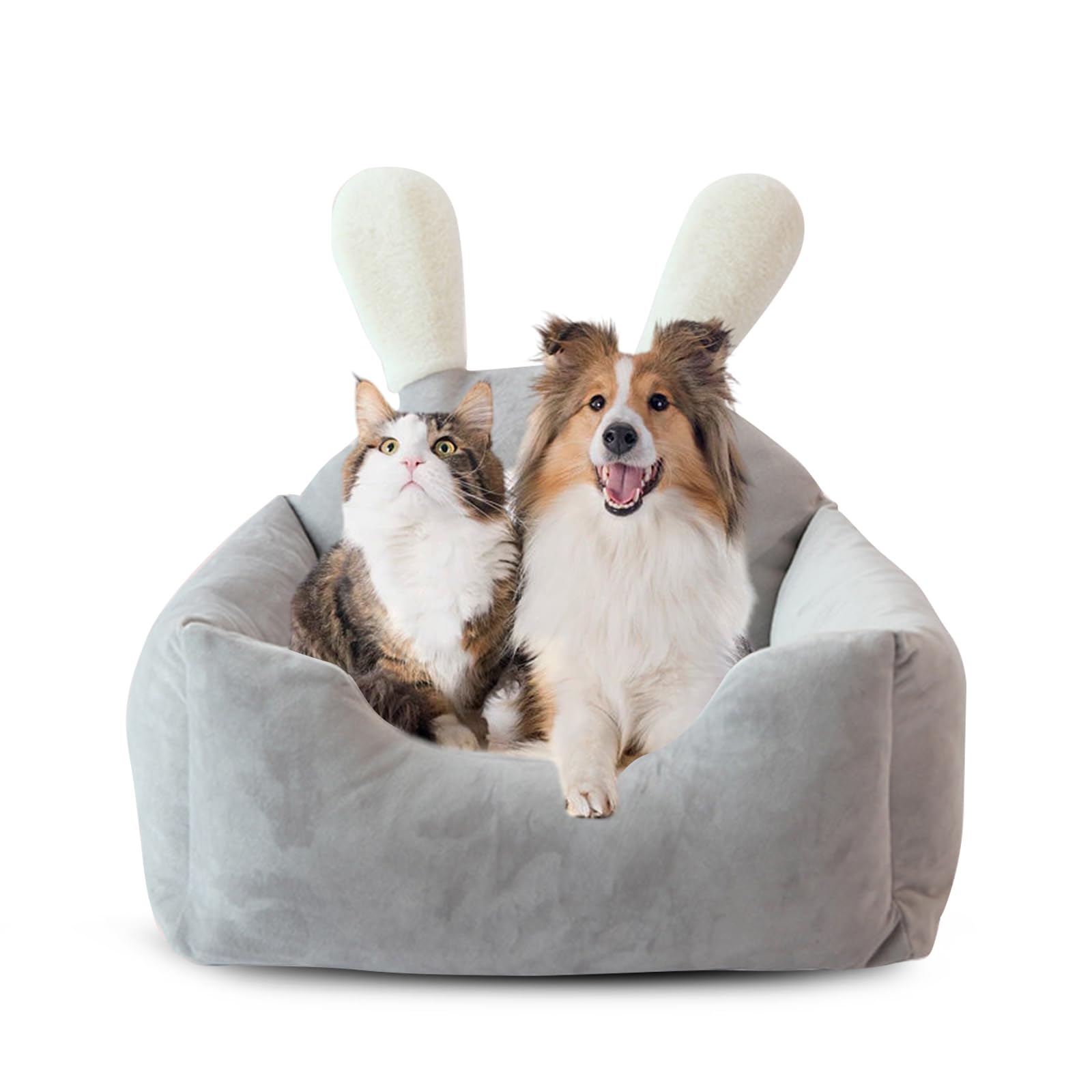 PETCUTE Cama para Mascotas Lavable,Ortopédica Cama para Perros, Sofá para Perros,Amovible Cojín para Mascotas para Perros Pequeños/Medianos/Grandes,Cesta para Perros con Diseño de Orejas de Conejo