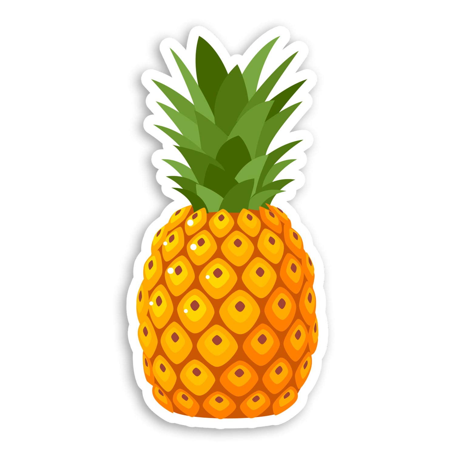 2 x 10cm Tropical Pineapple Fruit Vinyl Stickers - Healthy Food Sticker #29840
