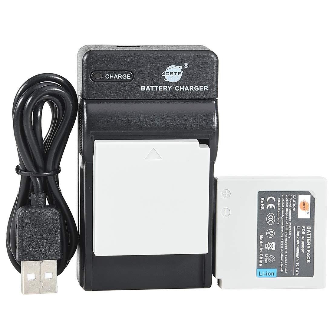 DSTE IA-BP85ST Li-ion Batteria (2-Pacco) e Caricabatterie USB Compatibile per Samsung VP-HMX08 VP-HMX10 VP-HMX10C VP-HMX20C VP-MX10 VP-MX20 VP-MX25 HMX-H100