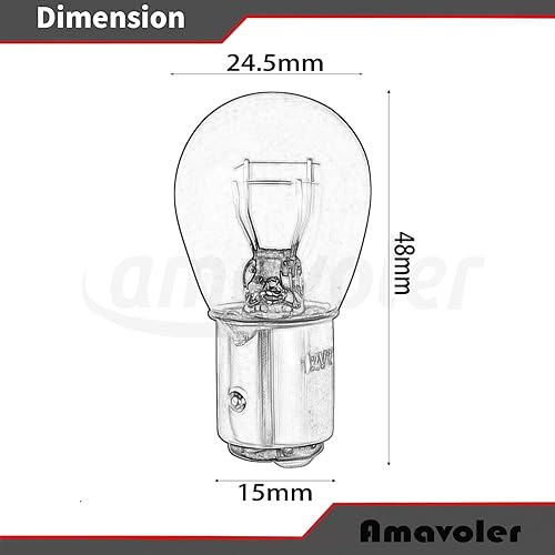 Miniatura 2 de Bombilla de freno de cola de 12 V, 5 W, 21 W/5 W, piezas de repuesto para ciclomotor, scooter, ATV, Quad Go Kart, Dirt Bike.2 unidades