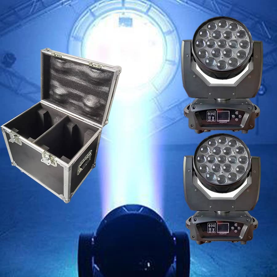 Miniatura 2 de 2 luces + Flightcase Led 19X15W haz zoom lavado RGBW 4in1 cabeza móvil escenario luz DMX Dj Bar fiesta boda efecto
