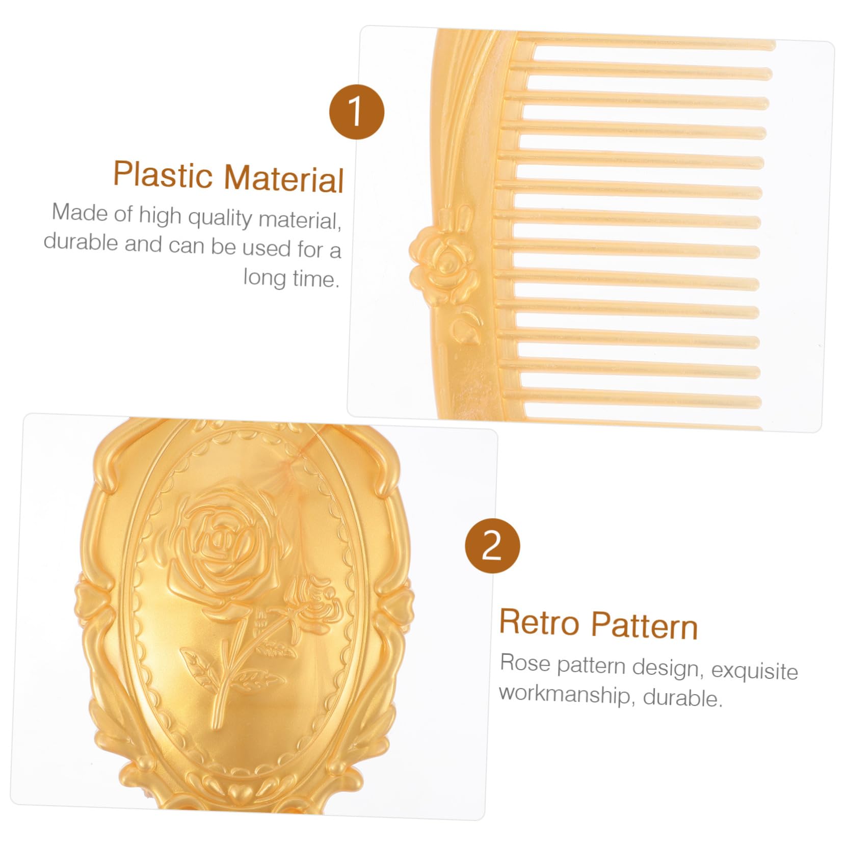 Ipetboom Vintage Haarbürsten mit Kunststoffgriff und Haarbürstenhalter 5 Stück für Damen und Kinder Geeignet für Nasses und Trockenes Haar Am Schminktisch