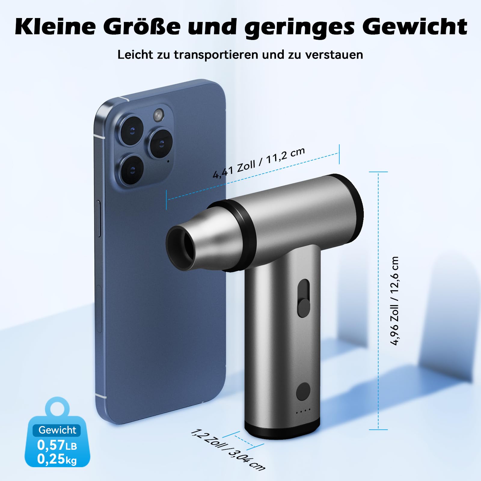 KUKIHO Eektrische Staubgebläse, 110.000 U/min Handgehaltenes Druckluftspray, All-in-One-Funktion zum Blasen und Pumpen, PC Reinigungsset,Thermo schneefräse Gebläse Akku Druckluft Kompressor