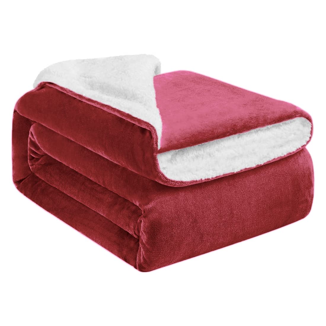 TIENDA EURASIA - Manta Sofa, Manta Sherpa, Manta Polar de Tamaño 125 x 160 cm, Suave Manta Sofa Invierno, Manta Borreguito para Sofa y Sobrecama (Rojo)