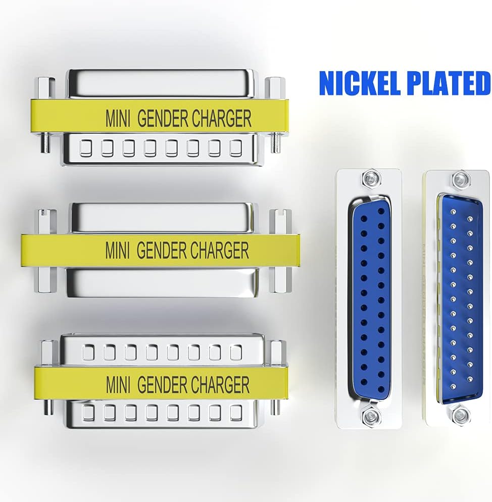 6-Pack DB25 25Pin Female to Female Male to Male Mini Gender Changer Coupler Adapter RS232 Serial Cable Connector
