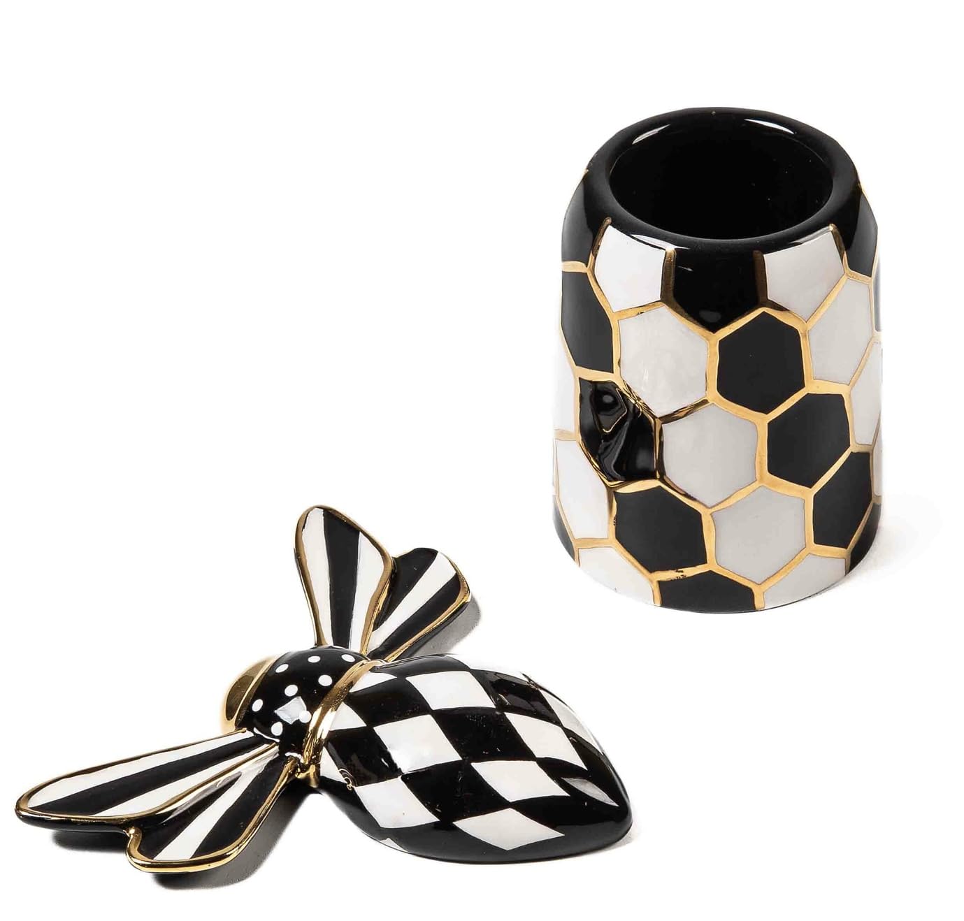 Amazon.com | MacKenzie-Childs Queen Bee Hostess Set, Normal, Black