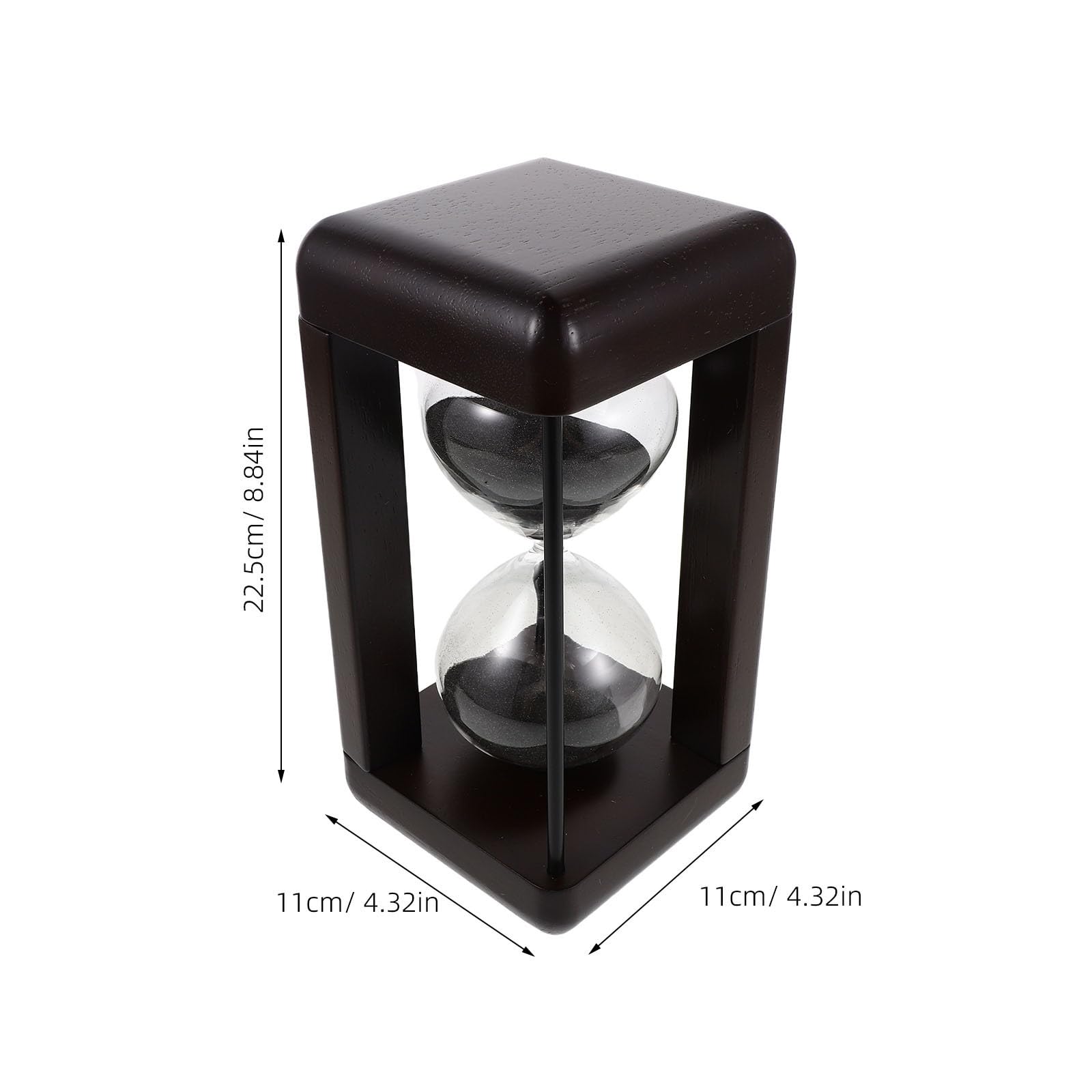 POPETPOP Vintage Sanduhr aus Glas und Holz 30 Minuten Timer ohne Batterien für Küche und Wohnzimmer als Dekorativer und Präziser Zeituhr