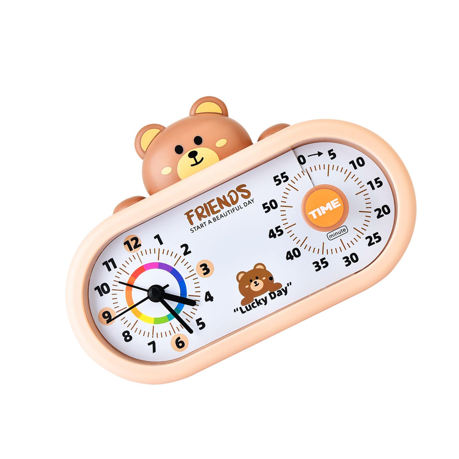 Rechargeable Quiet Visual Timer with Clock 60 Minutes Countdowns Pomodoro Timer Double Display Time Management Tool Multifunctional Clock