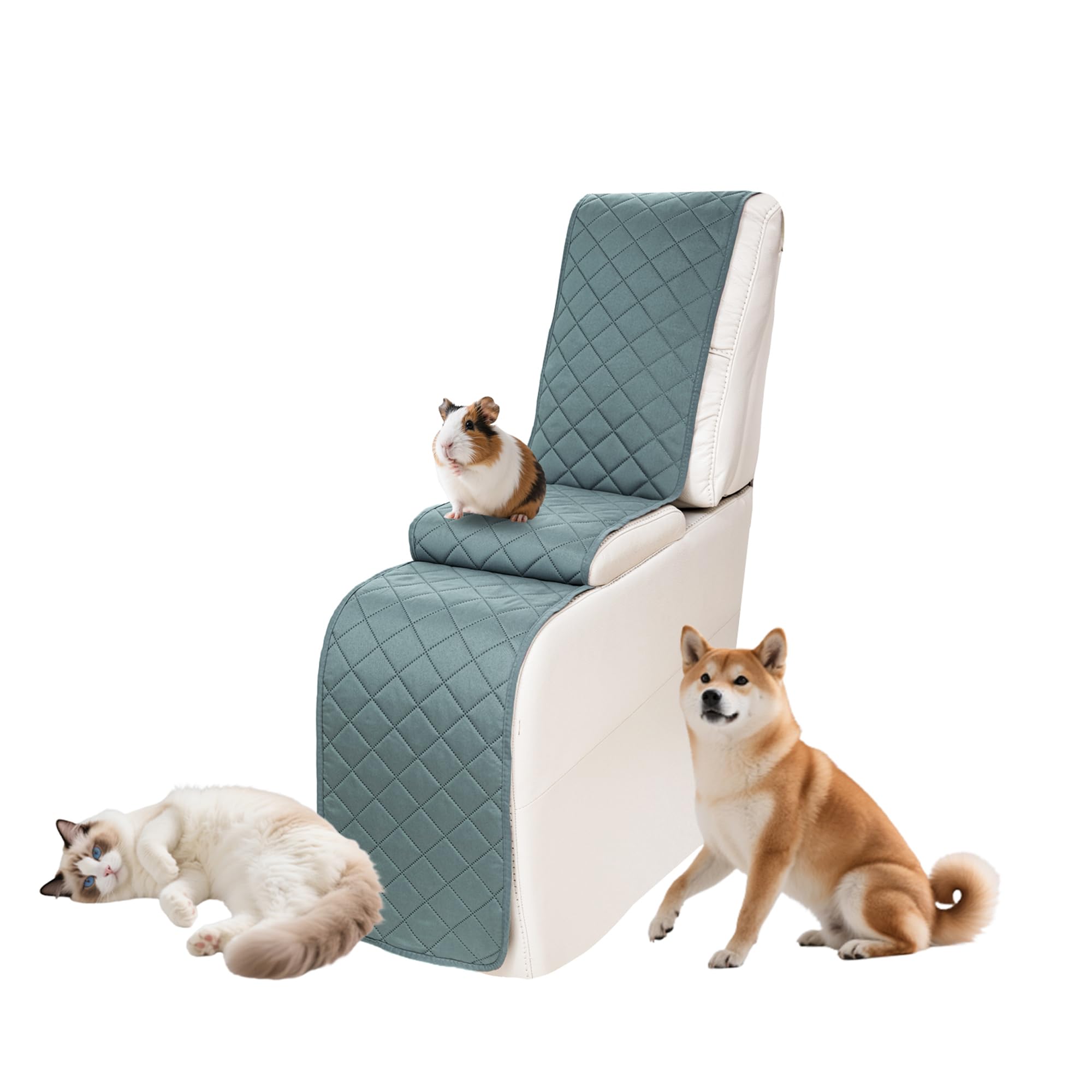Sectional Reclining Couch Covers for L Shaped Sectional Sofa Recliner Console Cover 1 Piece Washable Corner Recliner Middle Console Slipcover for Pet Dog (Console Cover, Dusty Blue)
