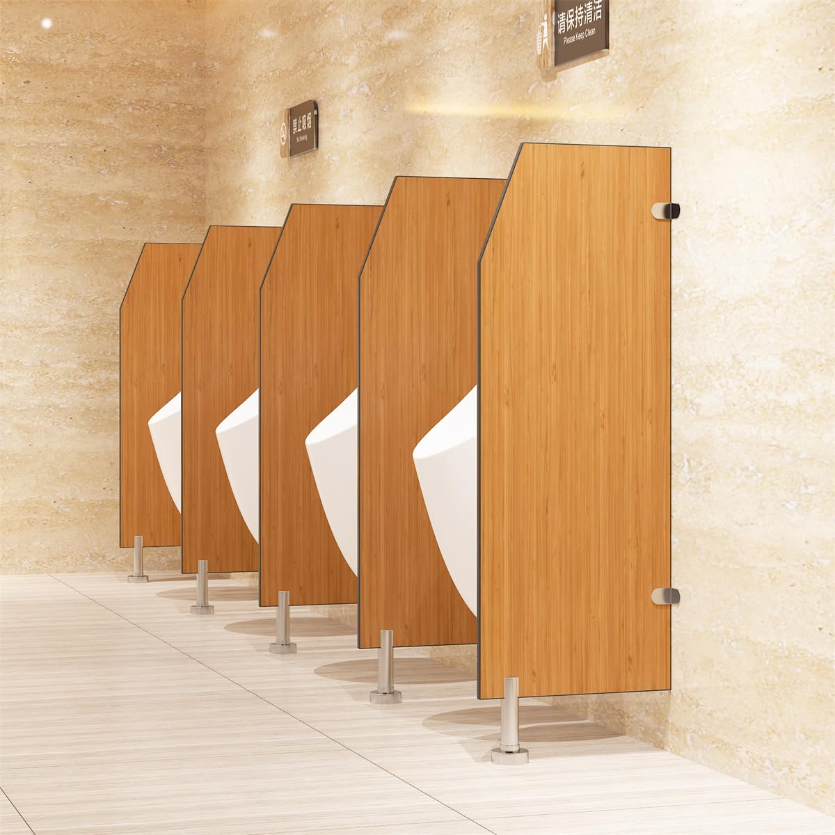 Evite reformas complejas con este panel divisor para urinario de montaje fácil
