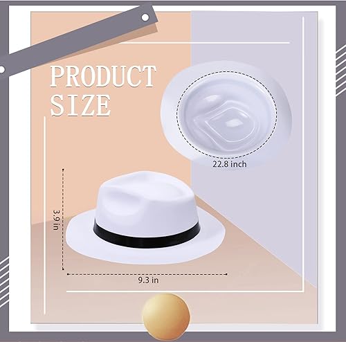 Miniatura 3 de Sureio Sombrero de gángster de 12 piezas, sombreros de plástico para caballeros, sombreros de disfraz de gángster para hombres, mujeres, niños,