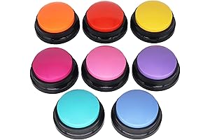 8-Color Recordable Buttons for Pet Communication and Training