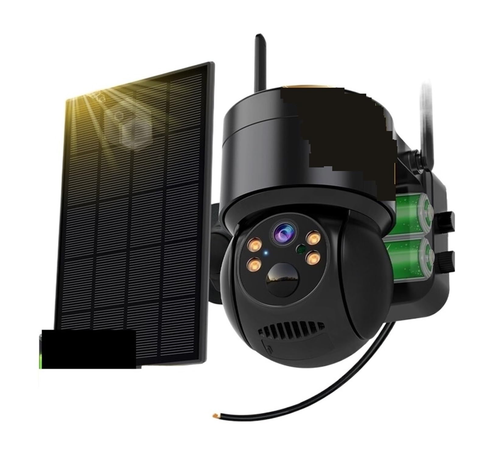 CVFRDD Solar Surveillance Camera,2/4MP Home Security Monitor, Solar Panel, 2.4GHzWifi Wireless Solar Outdoor IP Camera(4MP Camera)