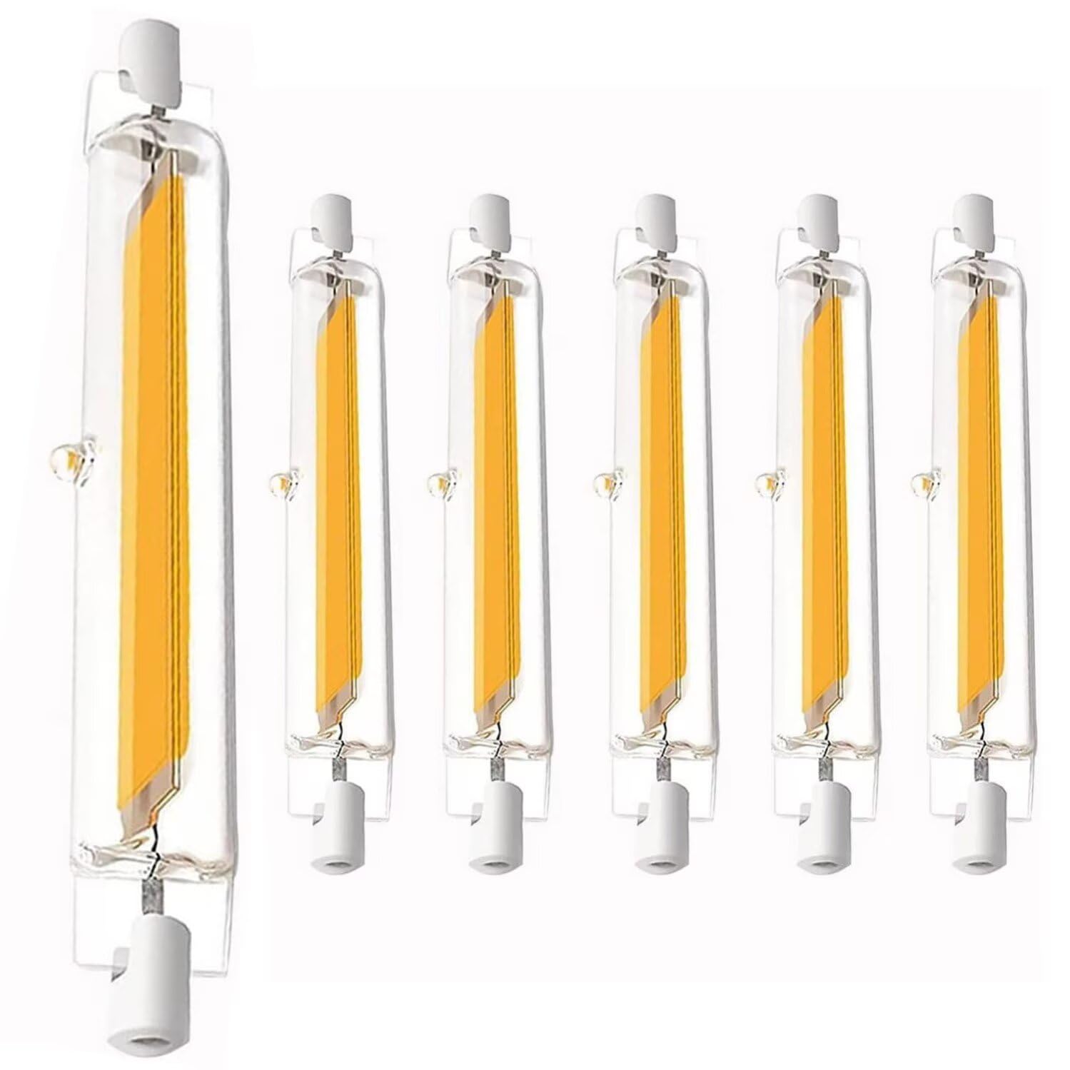 R7s-Led 118mm Dimmbar 15W 16W 18W 20W Glasröhre Glühbirne Ersatz 150W 160W 180W 200W Halogen | Naturweiß 4000K 2000LM, 360° Abstrahlwinkel für Stehlampe Deckenfluter Wandleuchte, 6 Stück