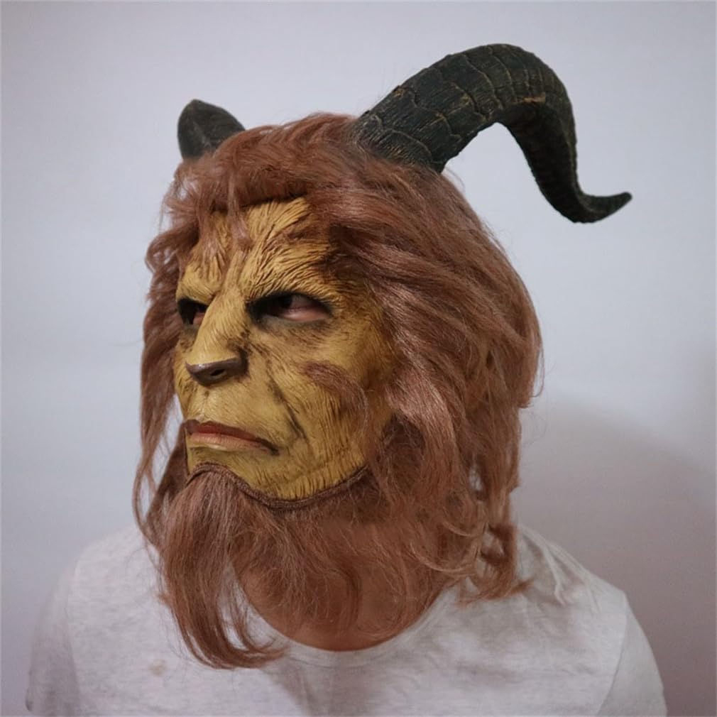 Amazon.co.jp: 美女と野獣のマスク 仮面 ハロウィン 被り物 コスプレ