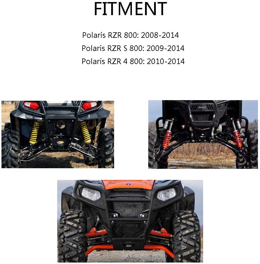 A Arm Bushing Kit Heavy Duty HDPE Replacement for Polaris RZR 800 / RZR S / 4 800 2008-2014 Suitable for Front and Rear