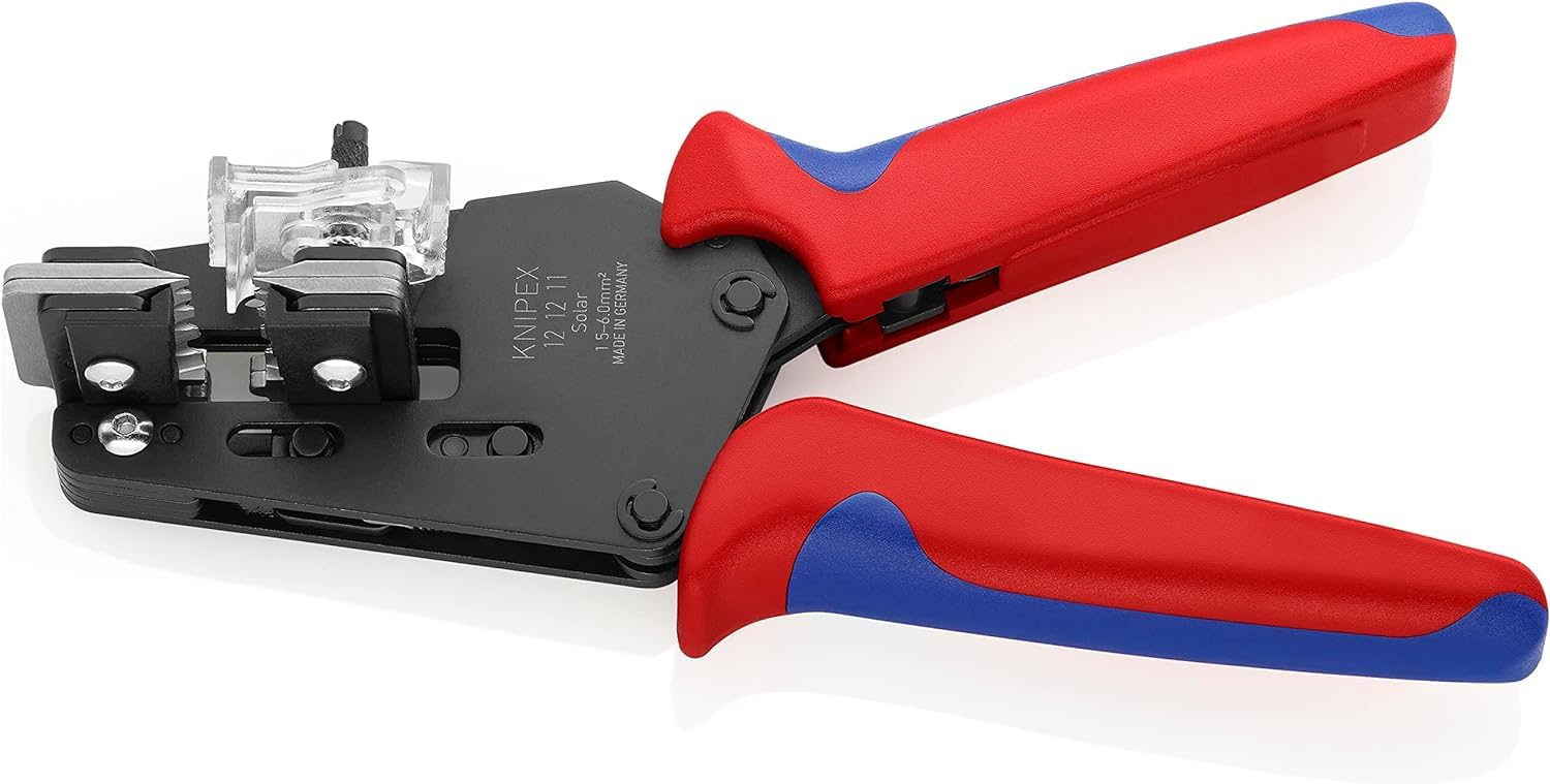 KNIPEX Alicate pelacables de precisión con cuchillas de forma precisa 1,5/2,5/4/6mm² con mangos multicomponente 195 mm, 12 12 11