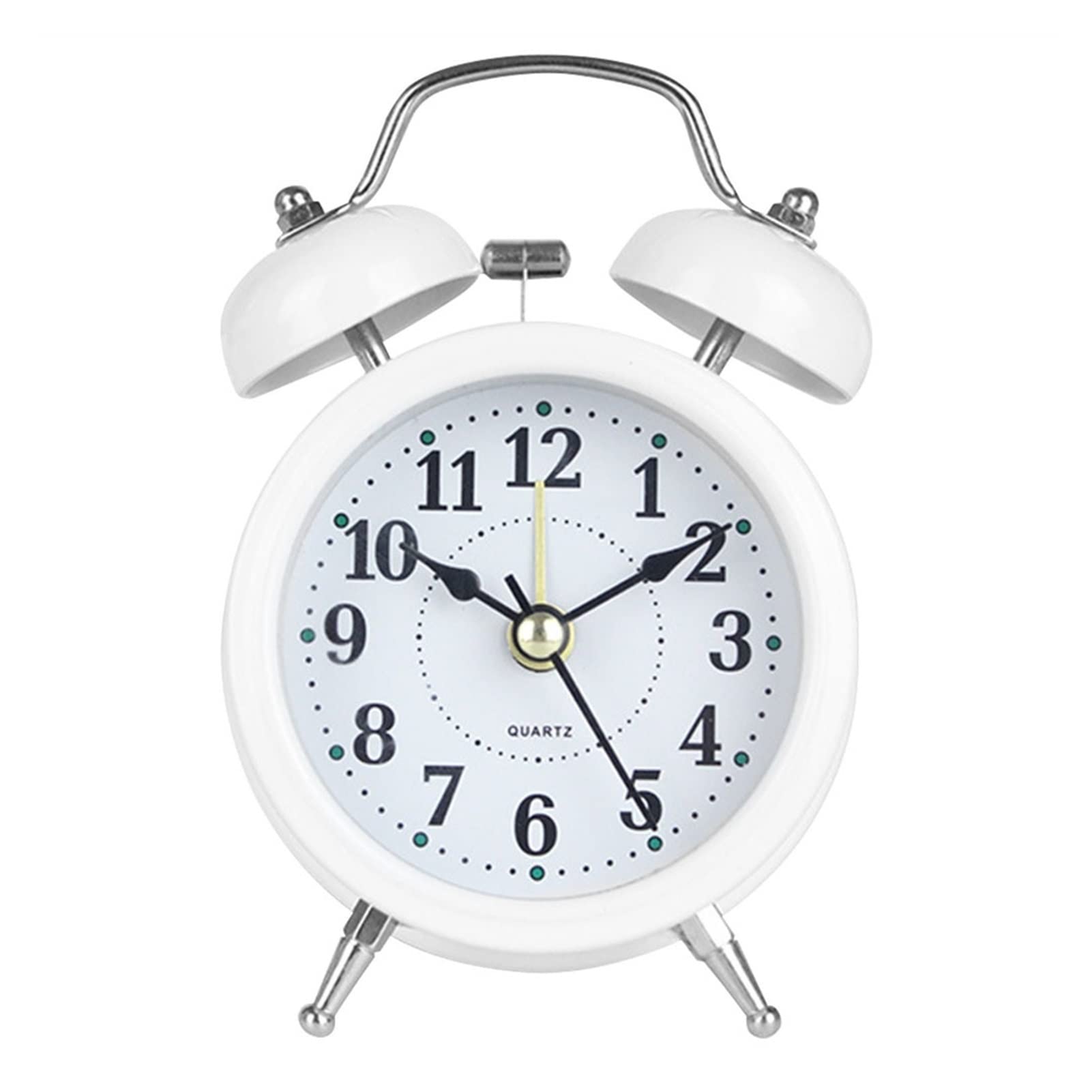 Despertador Infantil de 3 Pulgadas con Doble Campana y Marco de Metal con luz de Fondo, luz Nocturna, Reloj de Mesa para el hogar, la Oficina, el Dormitorio, la mesita de