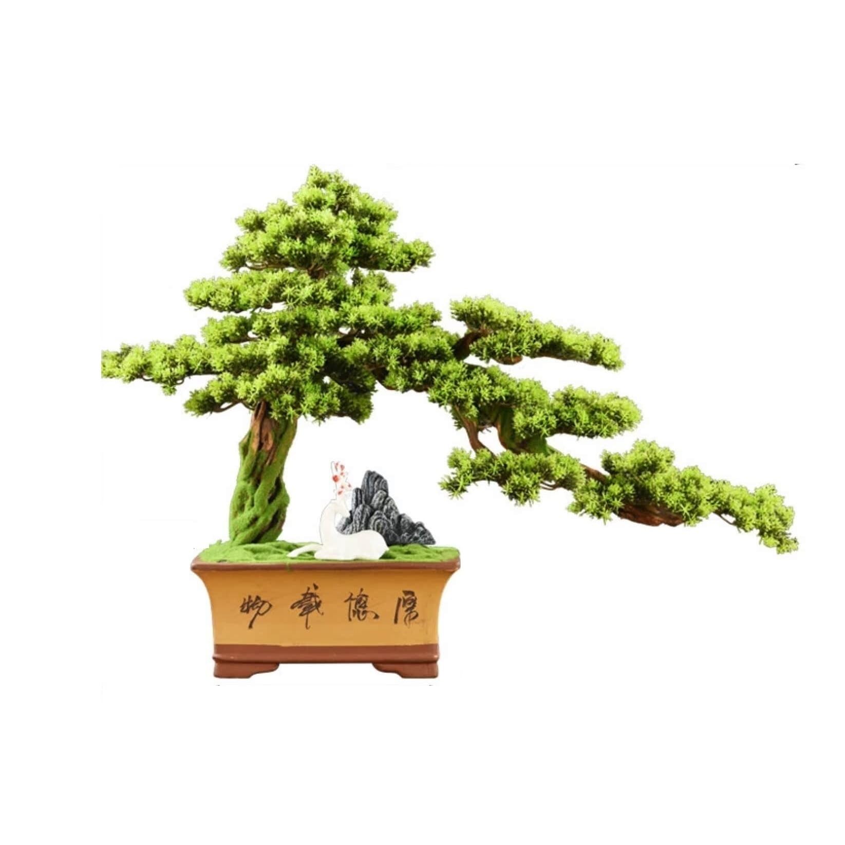 GLJTUO Artificial Trees Artificial Bonsai Tree With Ceramic Pot Living Room Entrance Decoration Fake Plant Ornaments Simulated Pine