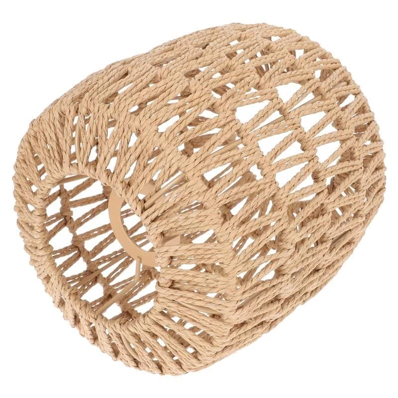 Image of Simulated Rattan Lamp Cover Handmade Woven Chandelier Vintage Lampshade Home Decor Hanging Pendant Bedroom Livingroom Supplies (Pack of 2)