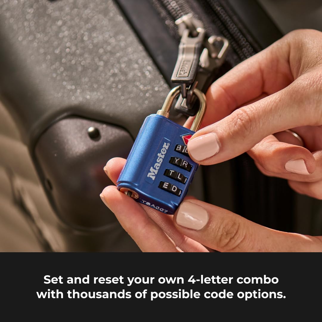 ★新品NEW！★MASTER LOGIC★9フィート4ピース★ケース＆袋両方付き Master Lock 4691DWD TSA Approved Set Your Own Word Combination