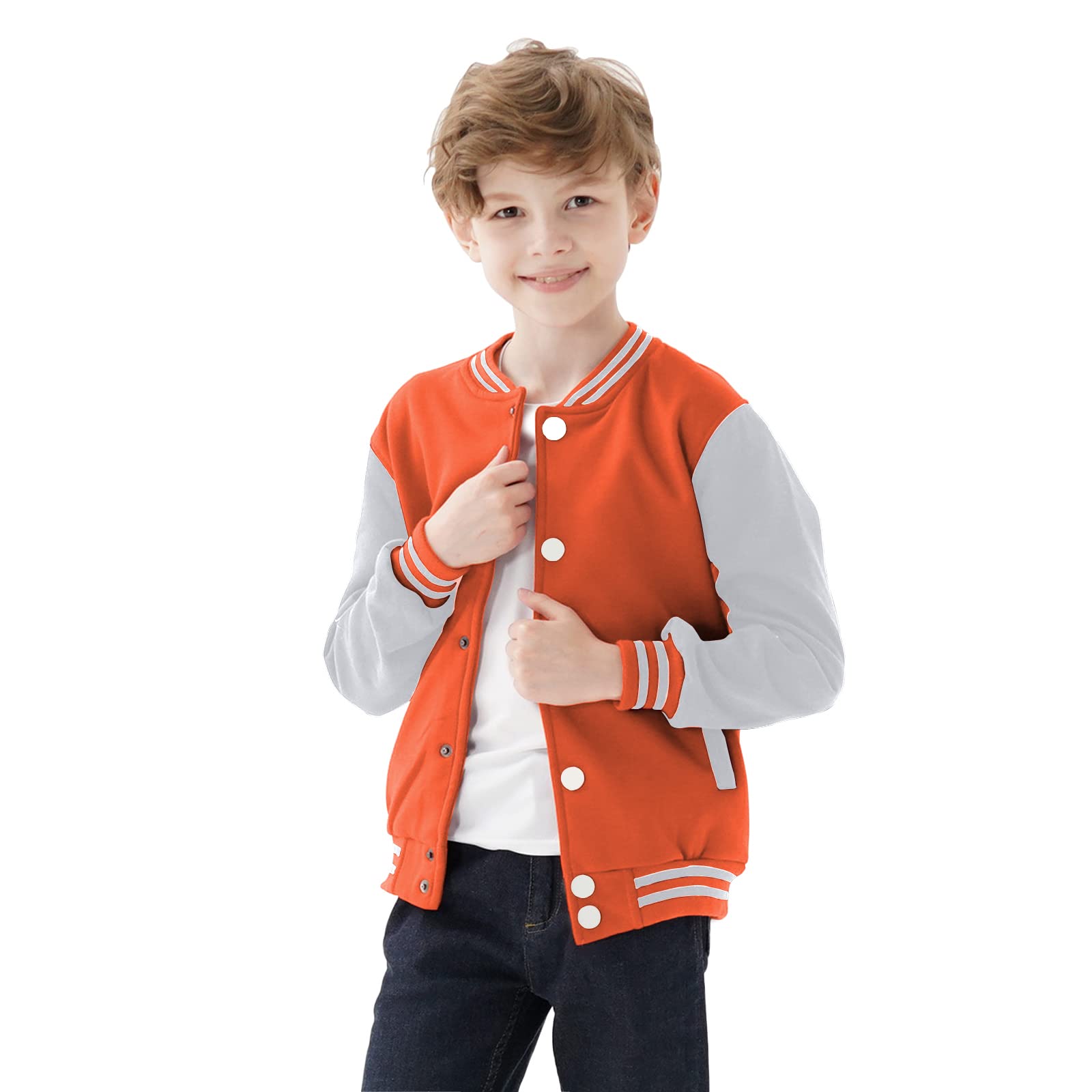 DGSYSHMLKids Baseball Jackets Boys Girls Team Uniform Varsity Jacket Everyday Casual School Cotton Classic Clothing