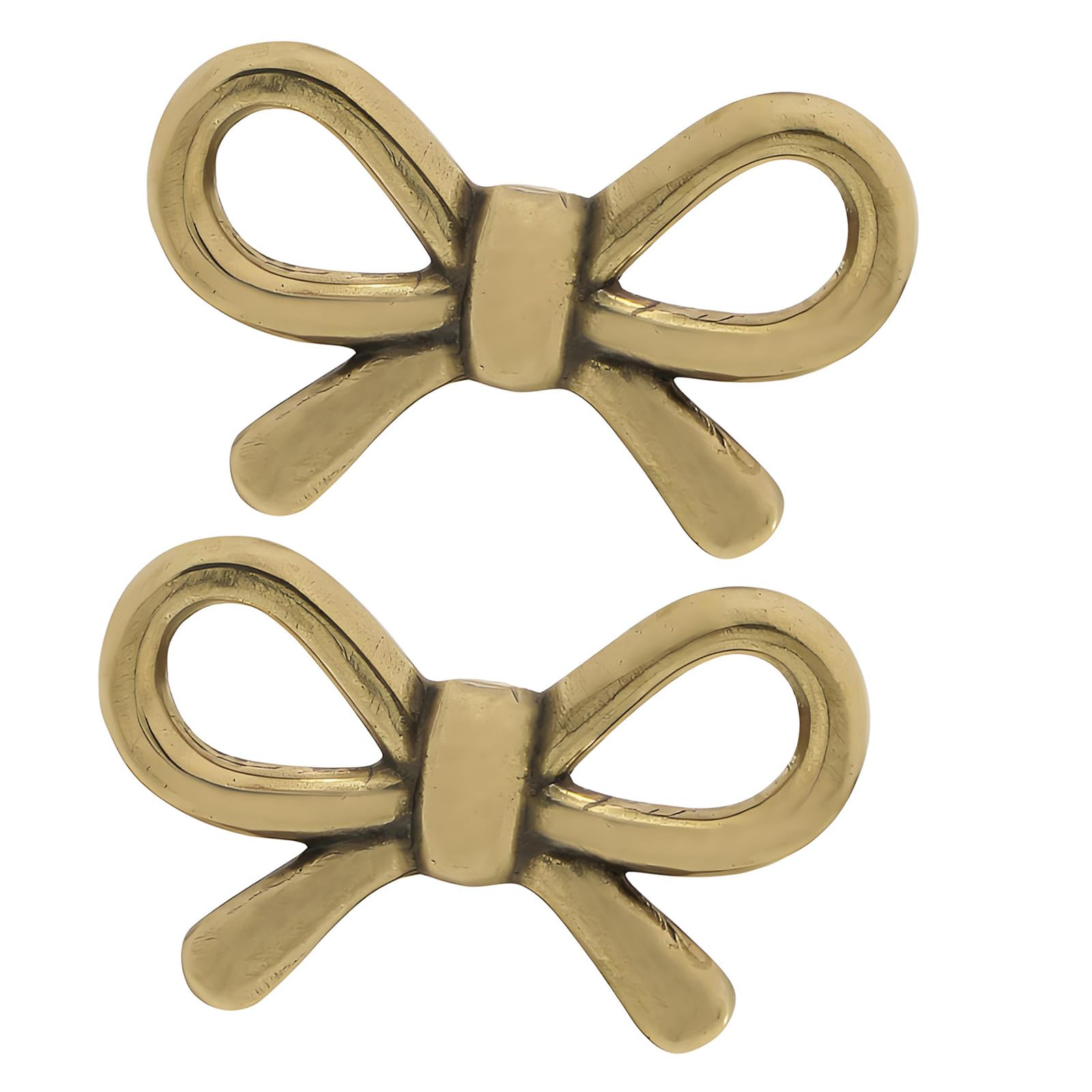 Msioytog Modern Brass Cabinet Knob Drawer Pulls Bowknot Shape Furniture Decorative Handle for Kitchen Cupboard Wardrobe Brass Cabinet Pull and Knob