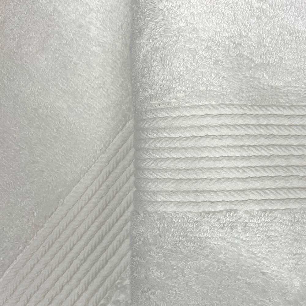 Juego de 2 toallas de baño de algodón y bambú de 600 g/m² (blanco, 100 x 150)