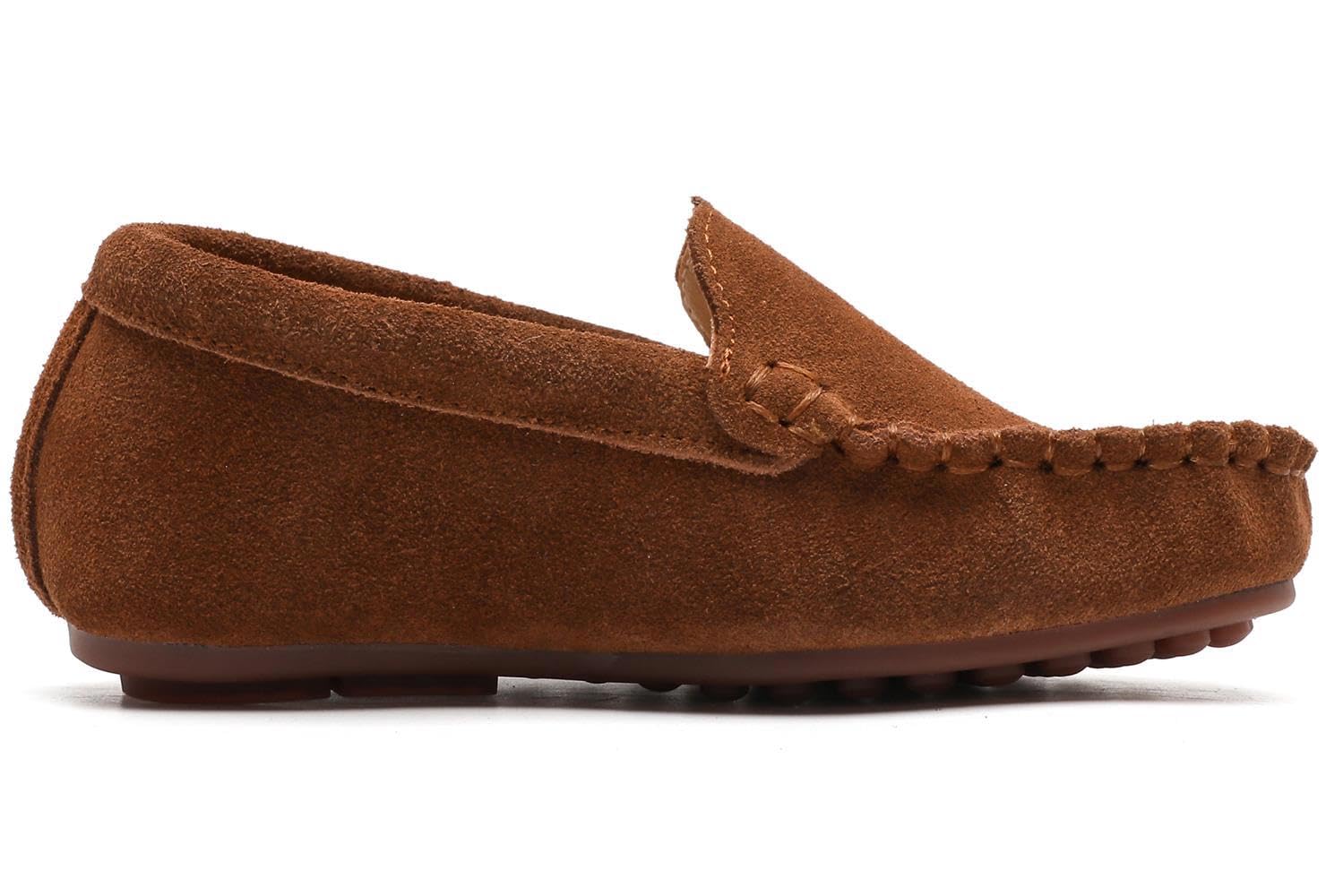 PPXID Fille Garçon Mocassins Classique Suède Chaussures de Ville Mariage Confort Plates Loafers