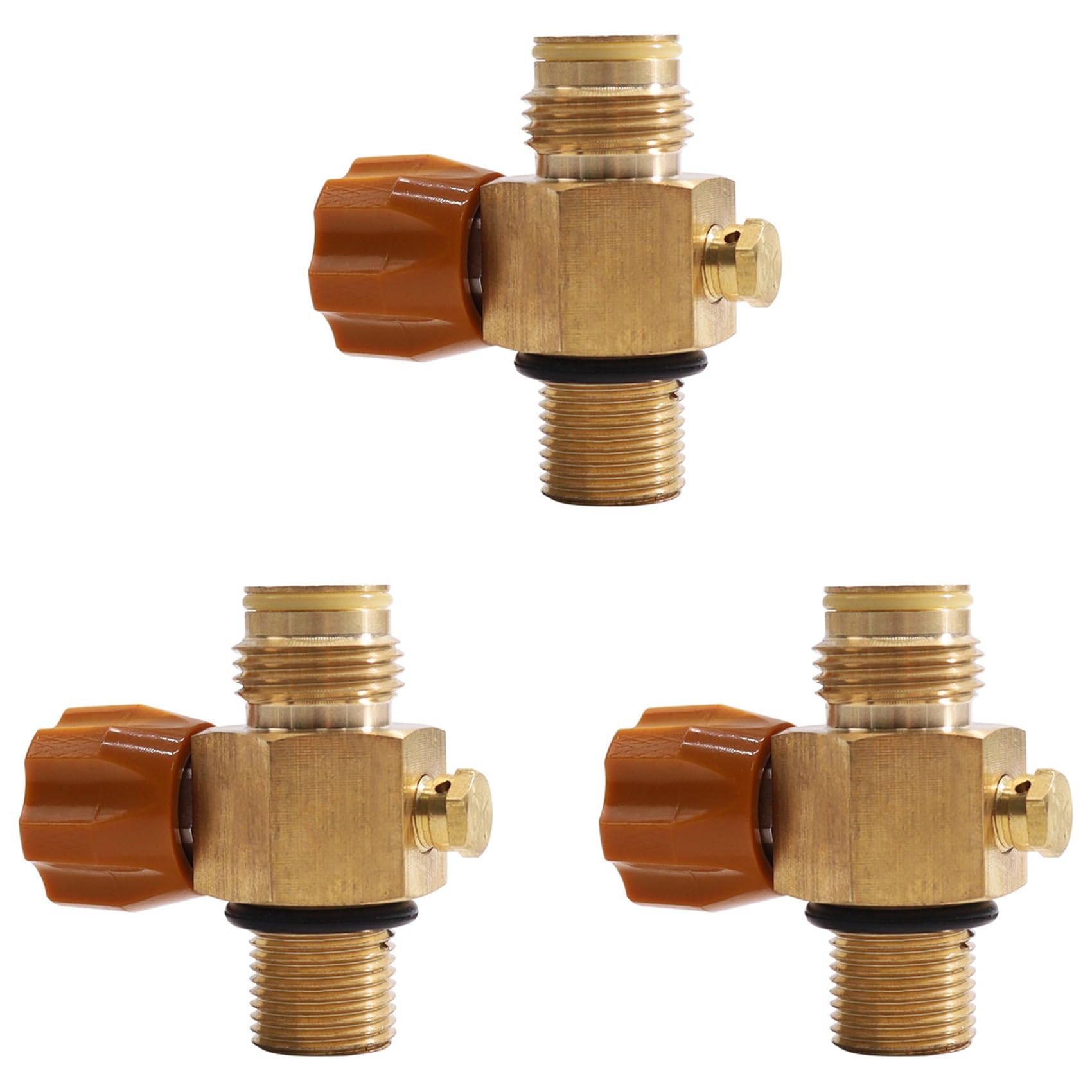 Jnchdghwa Gold 3X Co2 Tank Adapter,G1/2 14 M18x1.5 Refill Co2 Valve Adapter Thread Converter Co2 Tank Adapter Converter