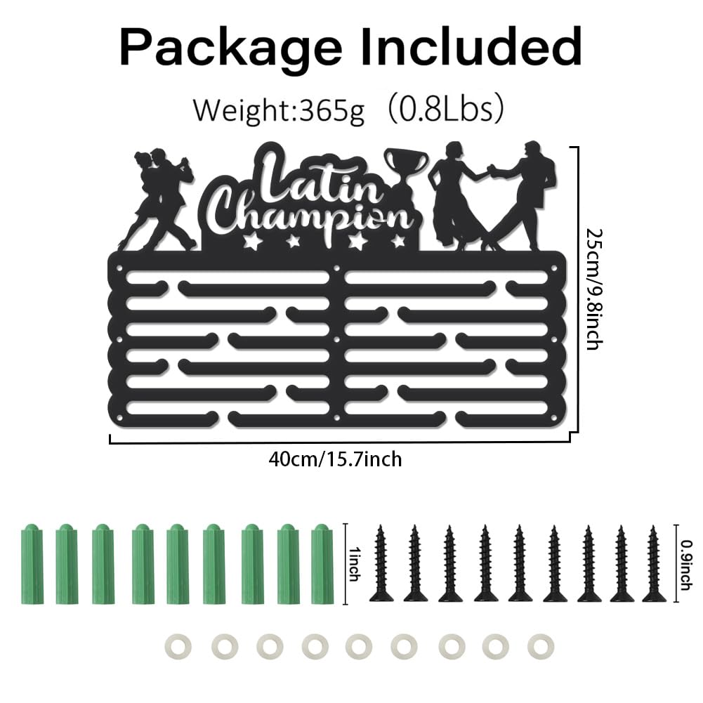 Porta Medaglie Da Parete Per Ballerini - Espositore 30 Ganci Nero Con Tema Danza - Foto 11